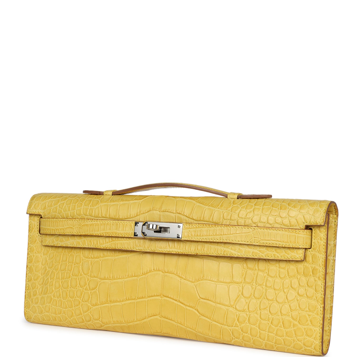 Hermes Kelly Cut Mimosa Matte Alligator Palladium Hardware - Exclusu