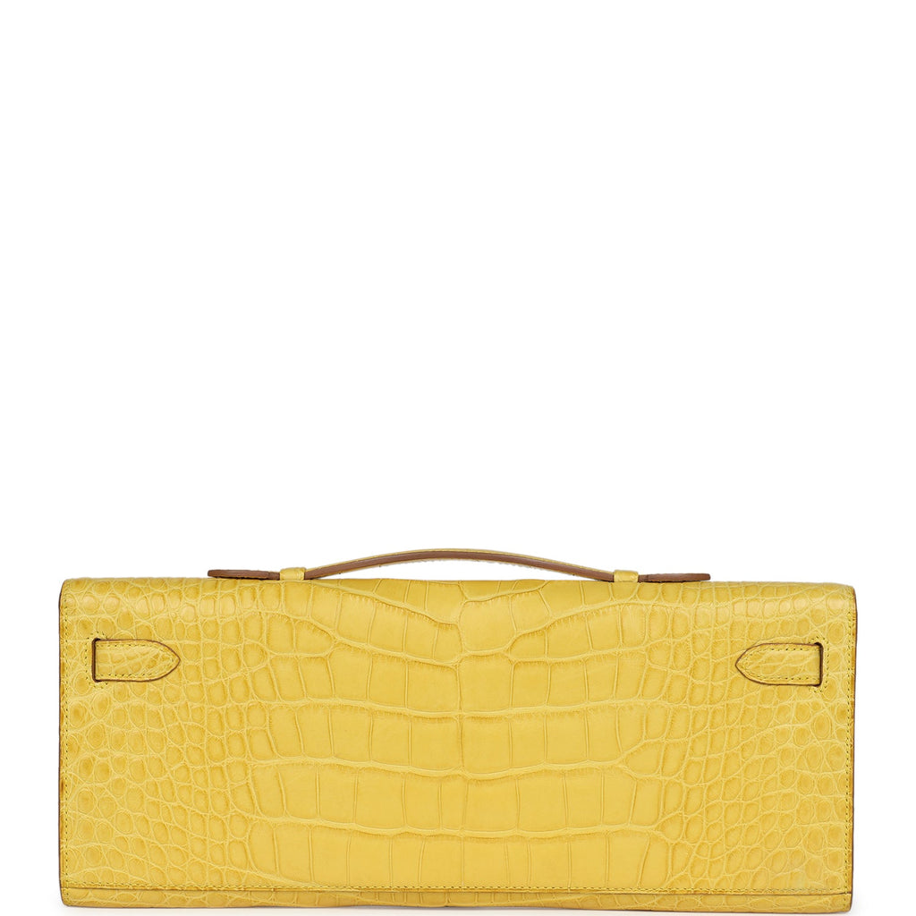 Hermes Kelly Cut Mimosa Matte Alligator Palladium Hardware - Exclusu