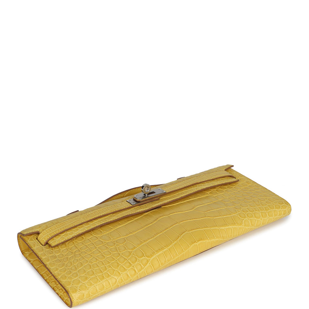 Hermes Kelly Cut Mimosa Matte Alligator Palladium Hardware - Exclusu