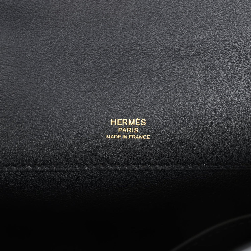Hermes Kelly Cut Black Swift Gold Hardware - Exclusu