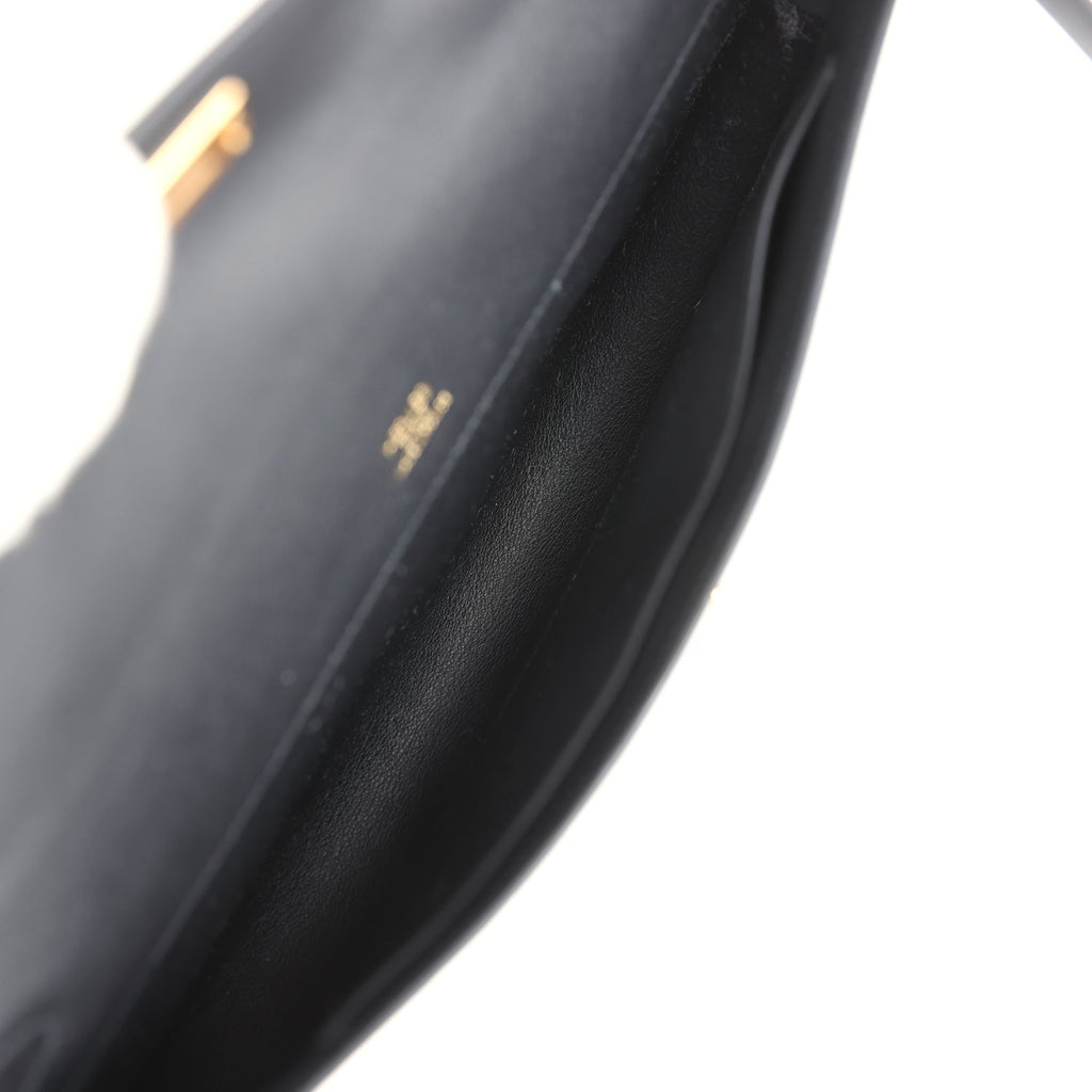 Hermes Kelly Cut Black Swift Palladium Hardware - Exclusu