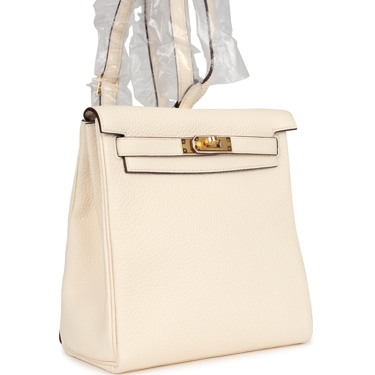 Hermes Kelly Ado II Backpack Nata Clemence Gold Hardware - Exclusu