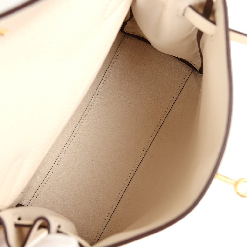 Hermes Kelly Ado II Backpack Nata Clemence Gold Hardware - Exclusu