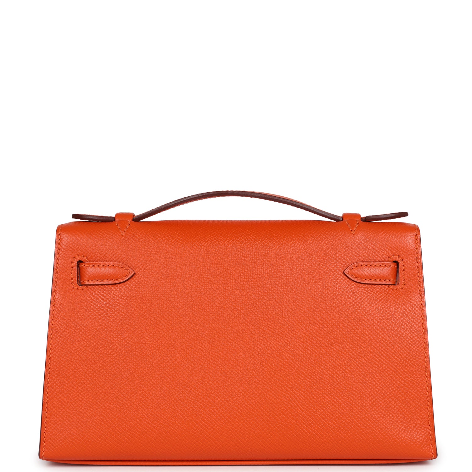 Hermes Kelly Pochette Feu Epsom Palladium Hardware - Exclusu