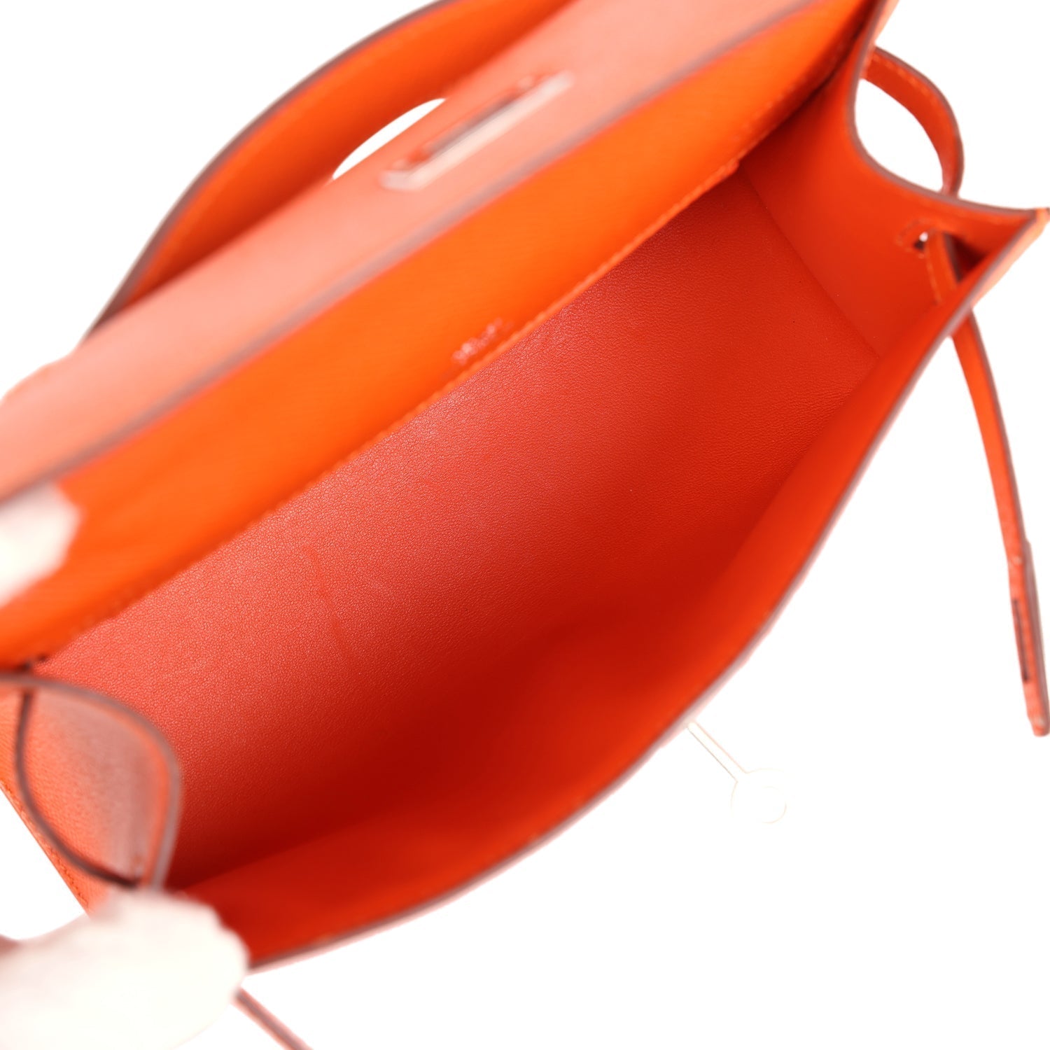 Hermes Kelly Pochette Feu Epsom Palladium Hardware - Exclusu