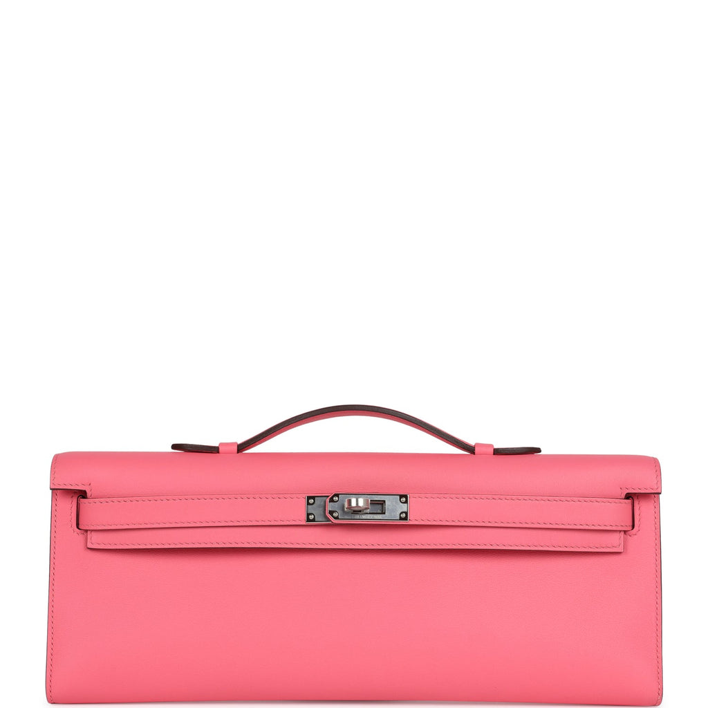 Hermes Kelly Cut Rose Azalee Swift Palladium Hardware - Exclusu
