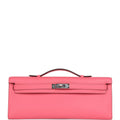 Hermes Kelly Cut Rose Azalee Swift Palladium Hardware - Exclusu