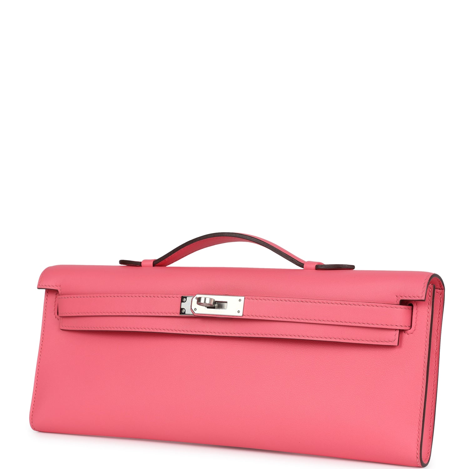 Hermes Kelly Cut Rose Azalee Swift Palladium Hardware - Exclusu