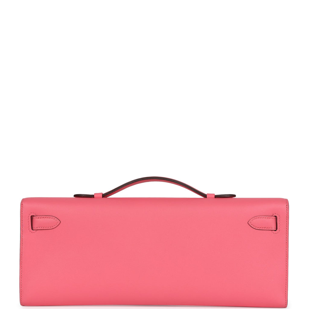 Hermes Kelly Cut Rose Azalee Swift Palladium Hardware - Exclusu