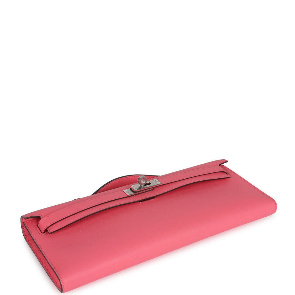 Hermes Kelly Cut Rose Azalee Swift Palladium Hardware - Exclusu