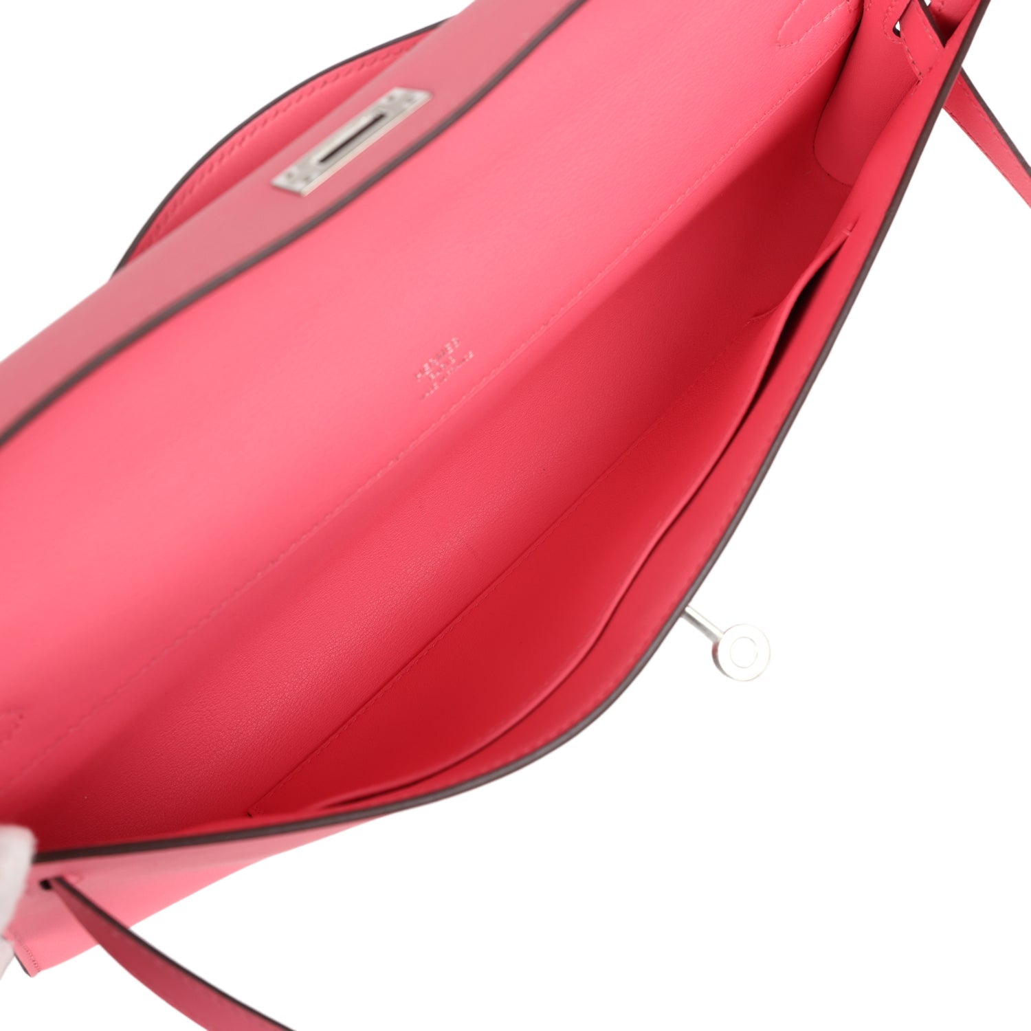 Hermes Kelly Cut Rose Azalee Swift Palladium Hardware - Exclusu