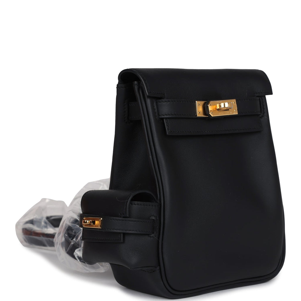 Hermes Mini Kelly Jump Backpack Black Swift Gold Hardware - Exclusu