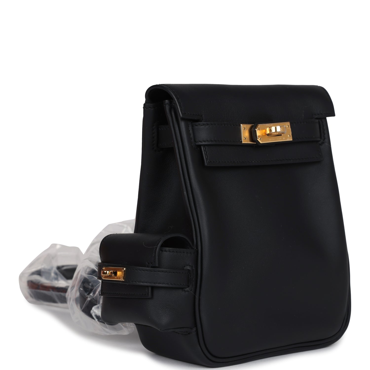 Hermes Mini Kelly Jump Backpack Black Swift Gold Hardware - Exclusu
