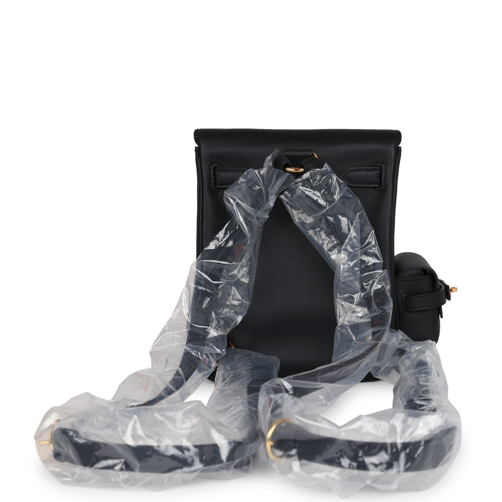 Hermes Mini Kelly Jump Backpack Black Swift Gold Hardware - Exclusu