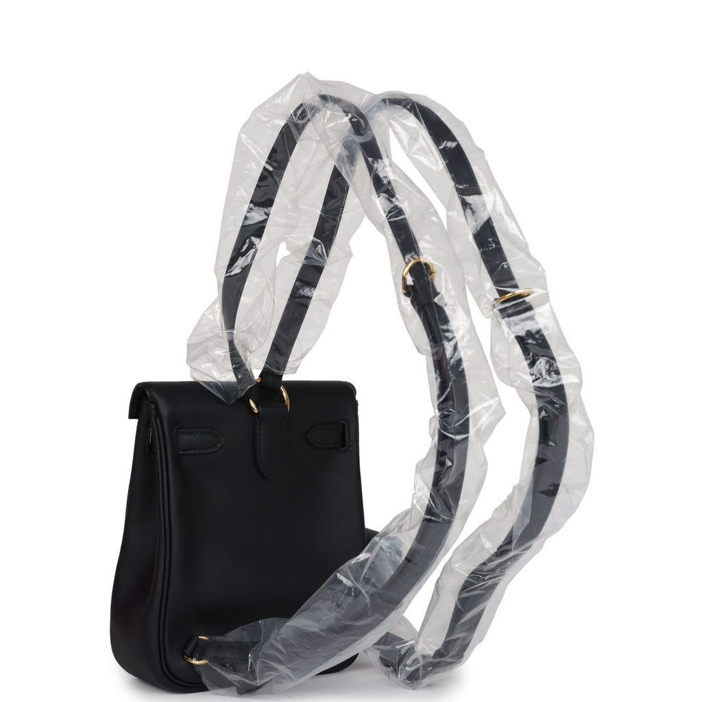 Hermes Mini Kelly Jump Backpack Black Swift Gold Hardware - Exclusu