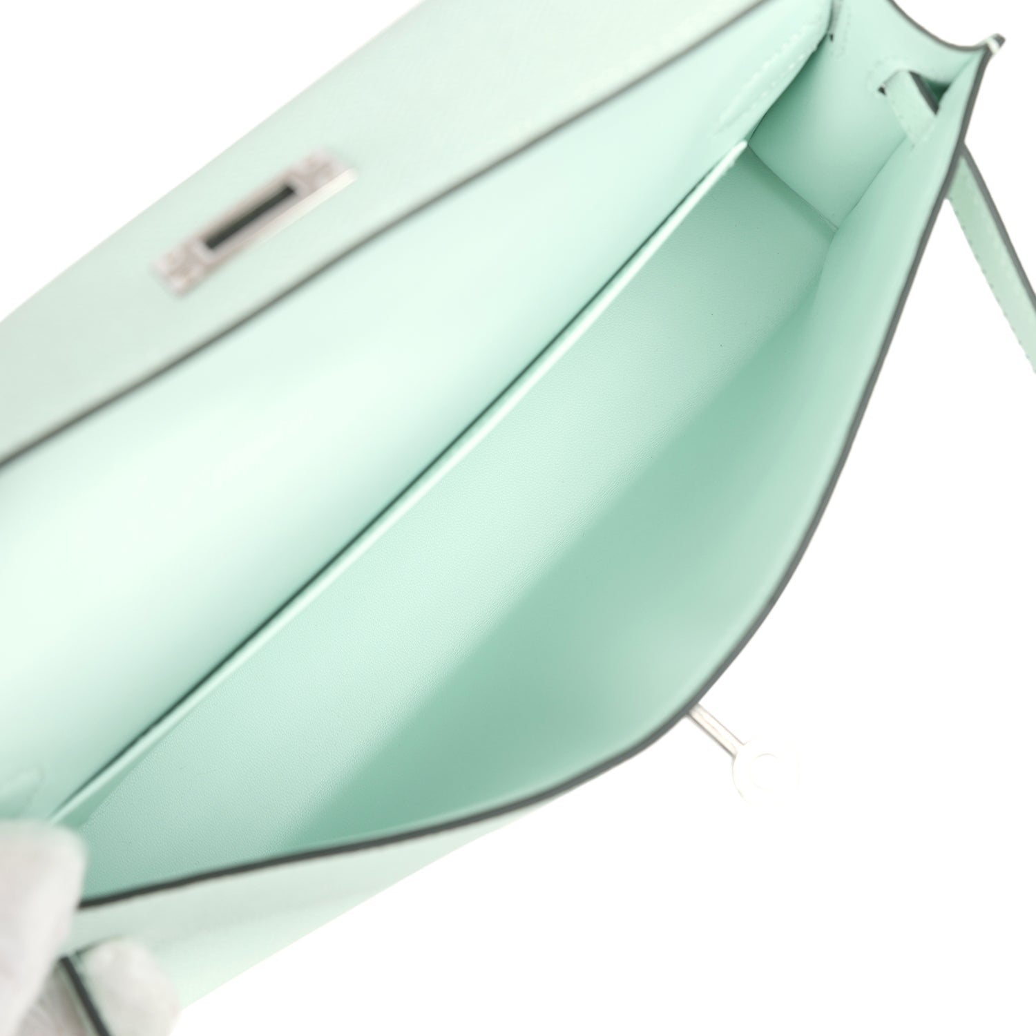 Hermes Kelly Elan Vert Peppermint Epsom Palladium Hardware - Exclusu