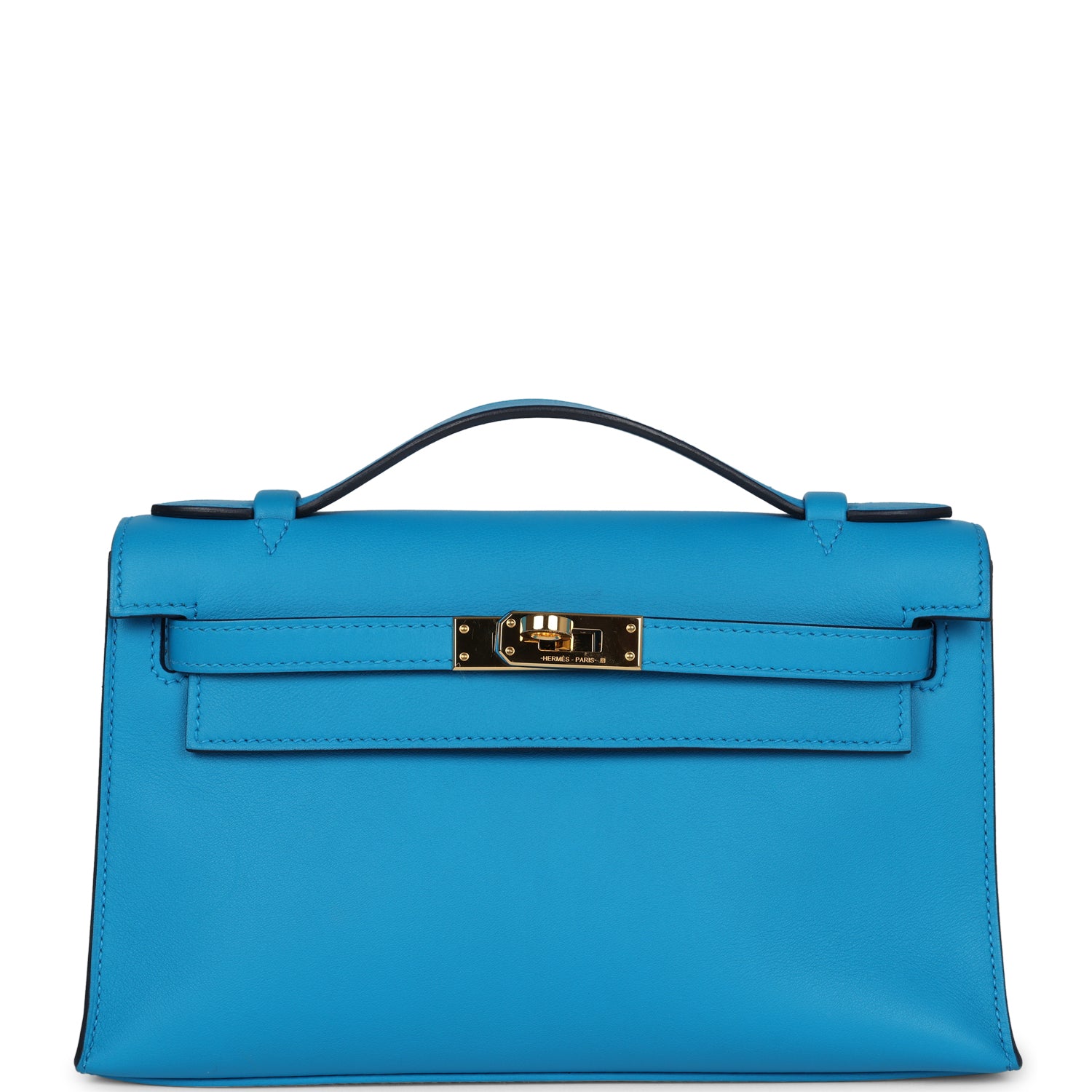 Hermes Kelly Pochette Bleu Frida Swift Gold Hardware - Exclusu