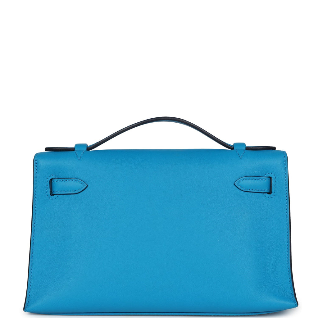 Hermes Kelly Pochette Bleu Frida Swift Gold Hardware - Exclusu