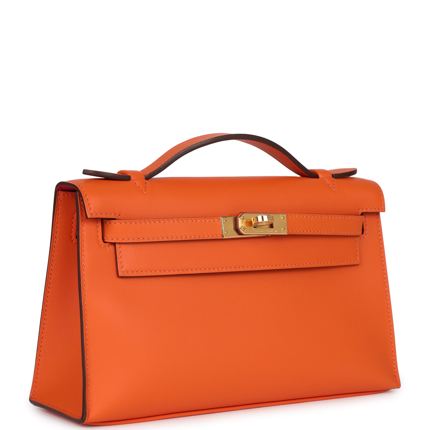 Hermes Kelly Pochette Orange Verso Swift Gold Hardware - Exclusu