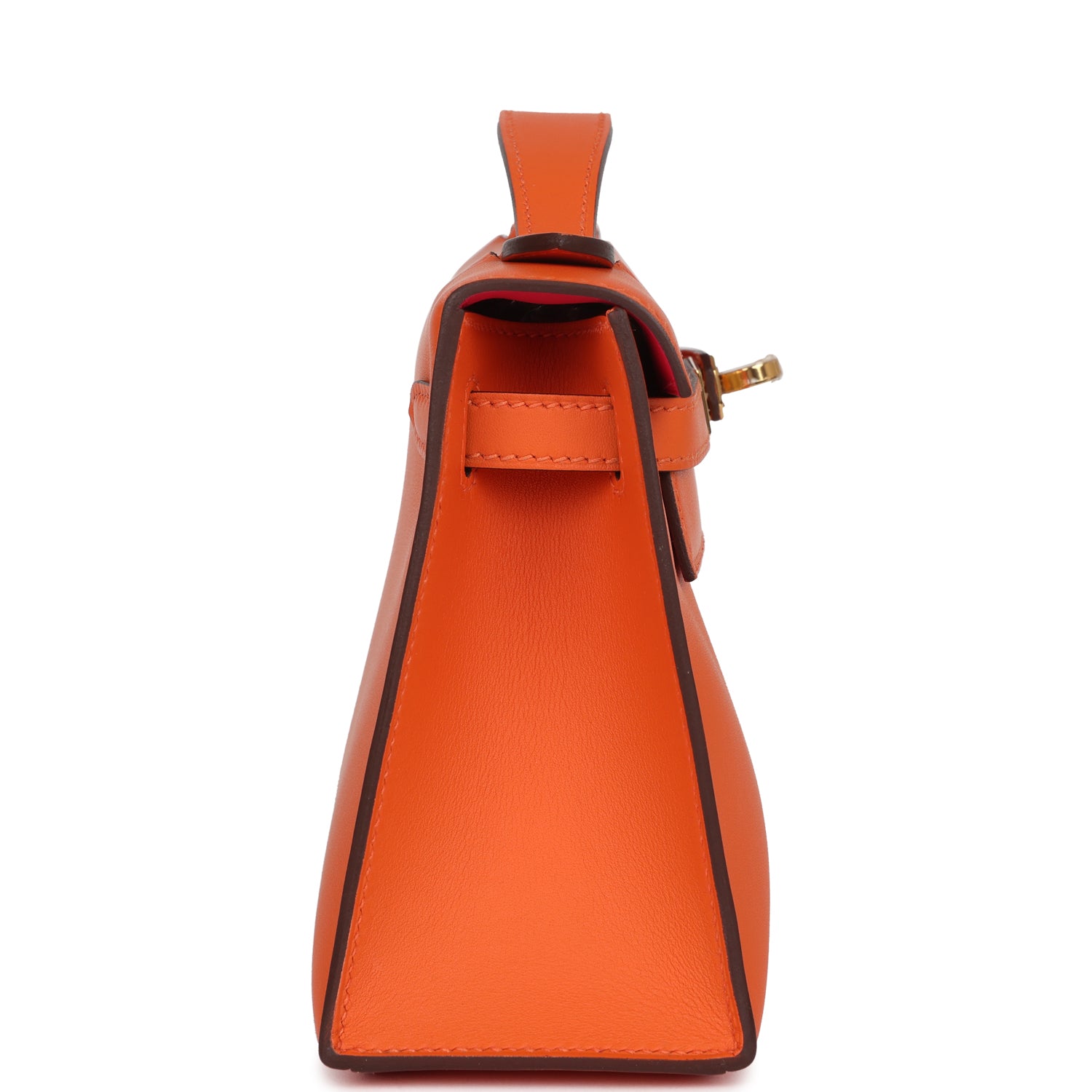 Hermes Kelly Pochette Orange Verso Swift Gold Hardware - Exclusu