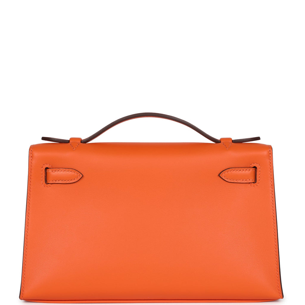 Hermes Kelly Pochette Orange Verso Swift Gold Hardware - Exclusu