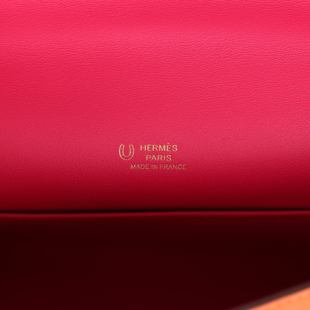 Hermes Kelly Pochette Orange Verso Swift Gold Hardware - Exclusu