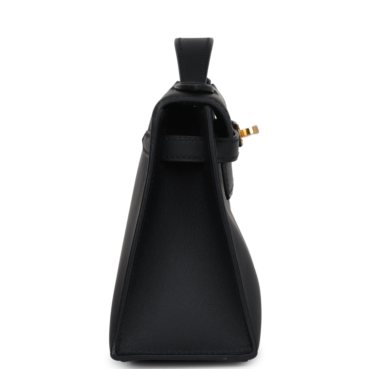 Hermes Kelly Pochette Black Swift Gold Hardware - Exclusu