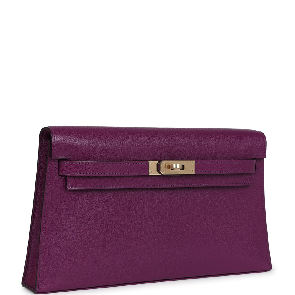 Hermes Kelly Elan Anemone Chevre Chamkila Permabrass Hardware - Exclusu
