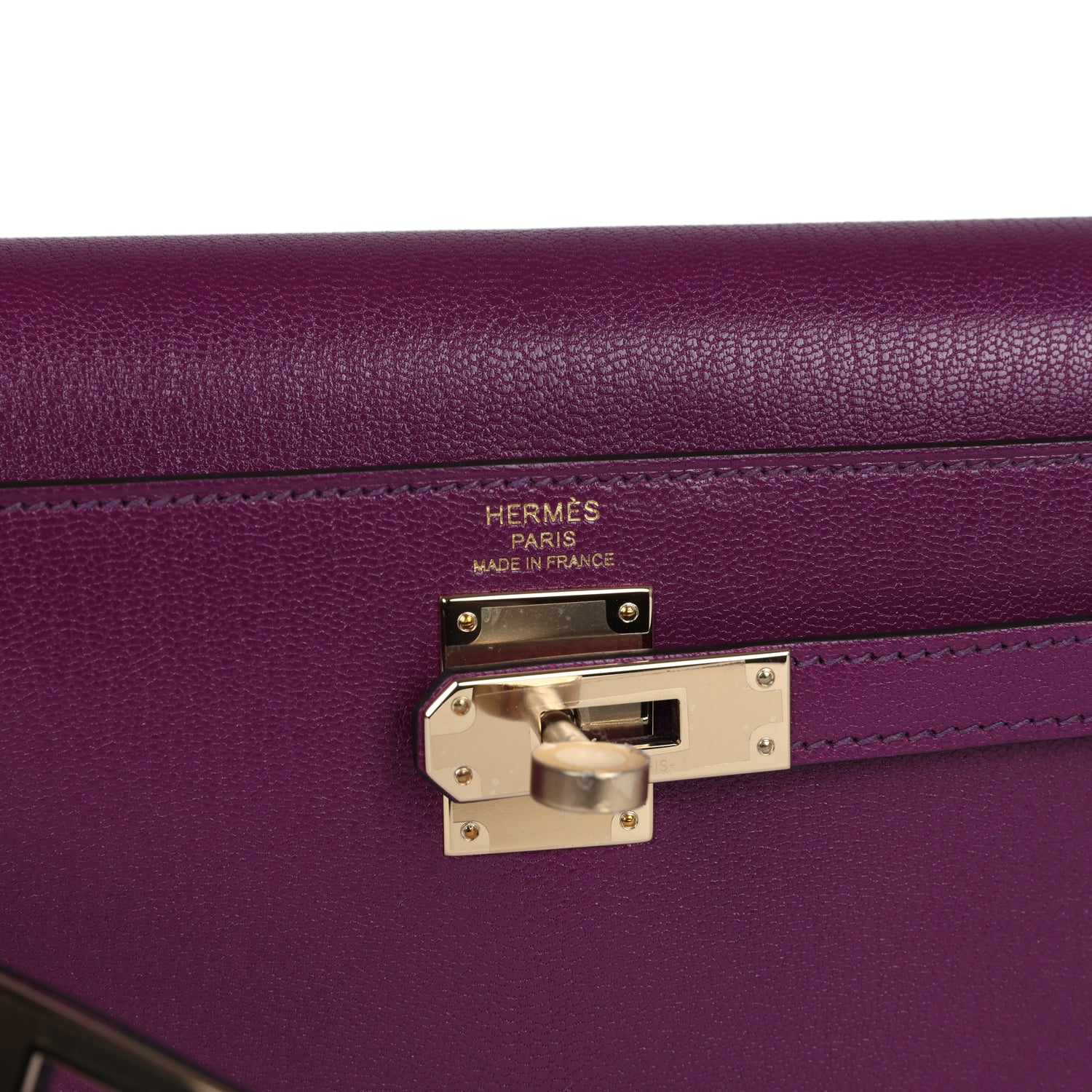 Hermes Kelly Elan Anemone Chevre Chamkila Permabrass Hardware - Exclusu