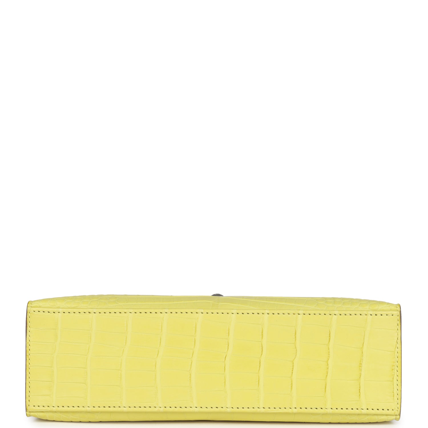Hermes Kelly Pochette Lime Matte Alligator Palladium Hardware - Exclusu