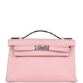 Hermes Kelly Pochette Rose Sakura Swift Palladium Hardware - Exclusu