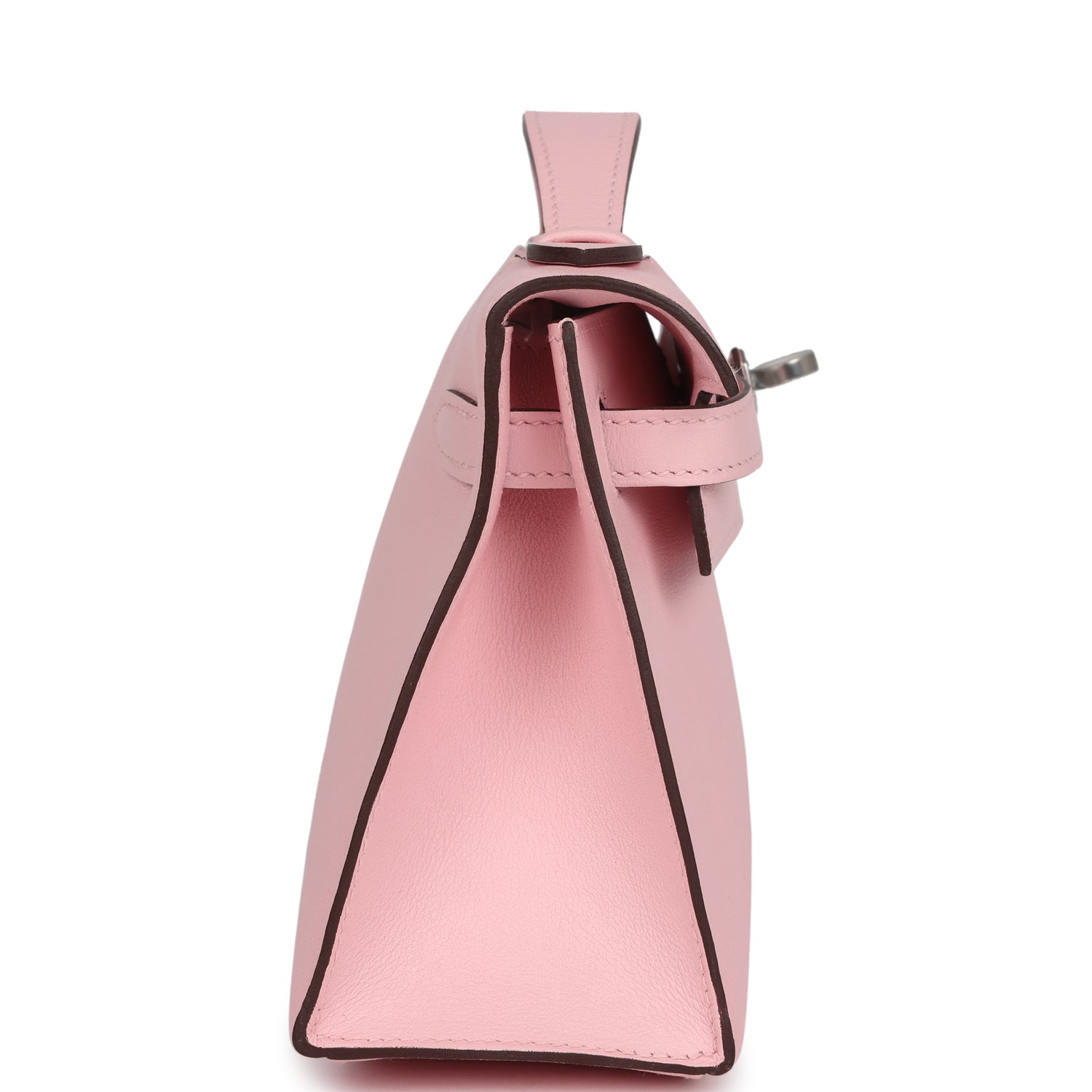 Hermes Kelly Pochette Rose Sakura Swift Palladium Hardware - Exclusu