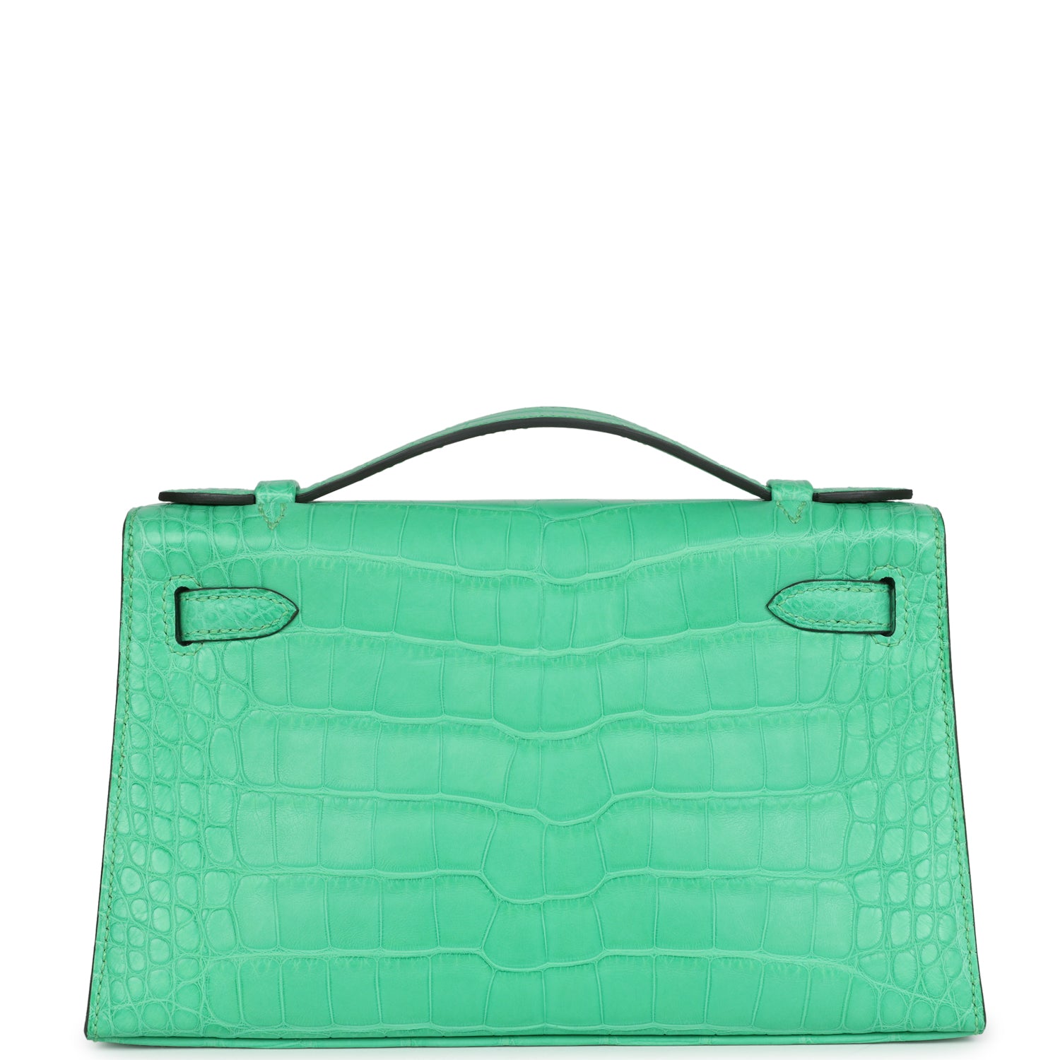Hermes Kelly Pochette Vert Comics Matte Alligator Gold Hardware - Exclusu
