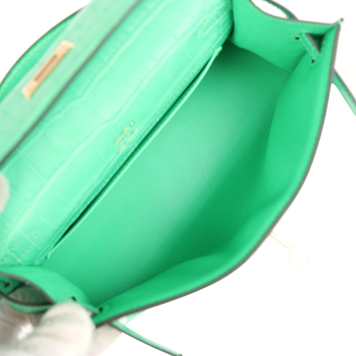 Hermes Kelly Pochette Vert Comics Matte Alligator Gold Hardware - Exclusu