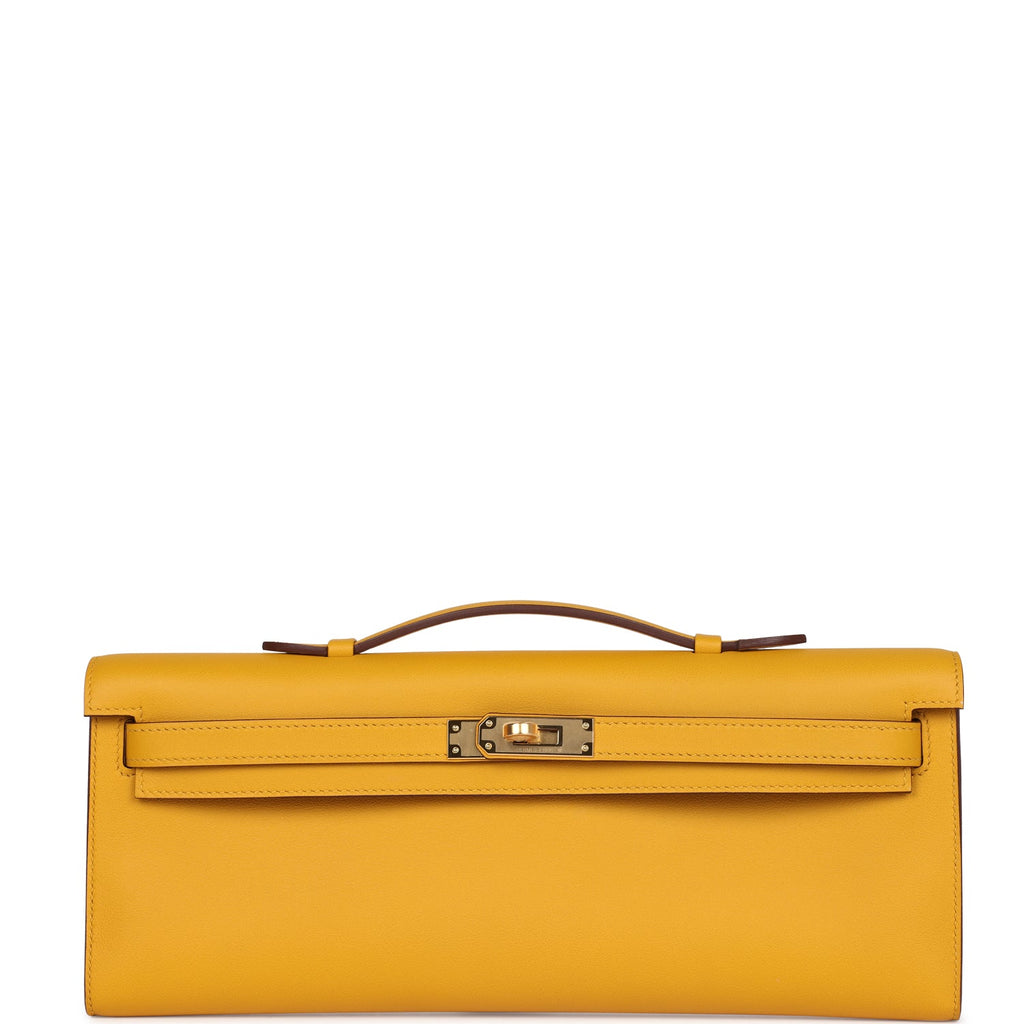 Hermes Kelly Cut Jaune Ambre Swift Gold Hardware - Exclusu
