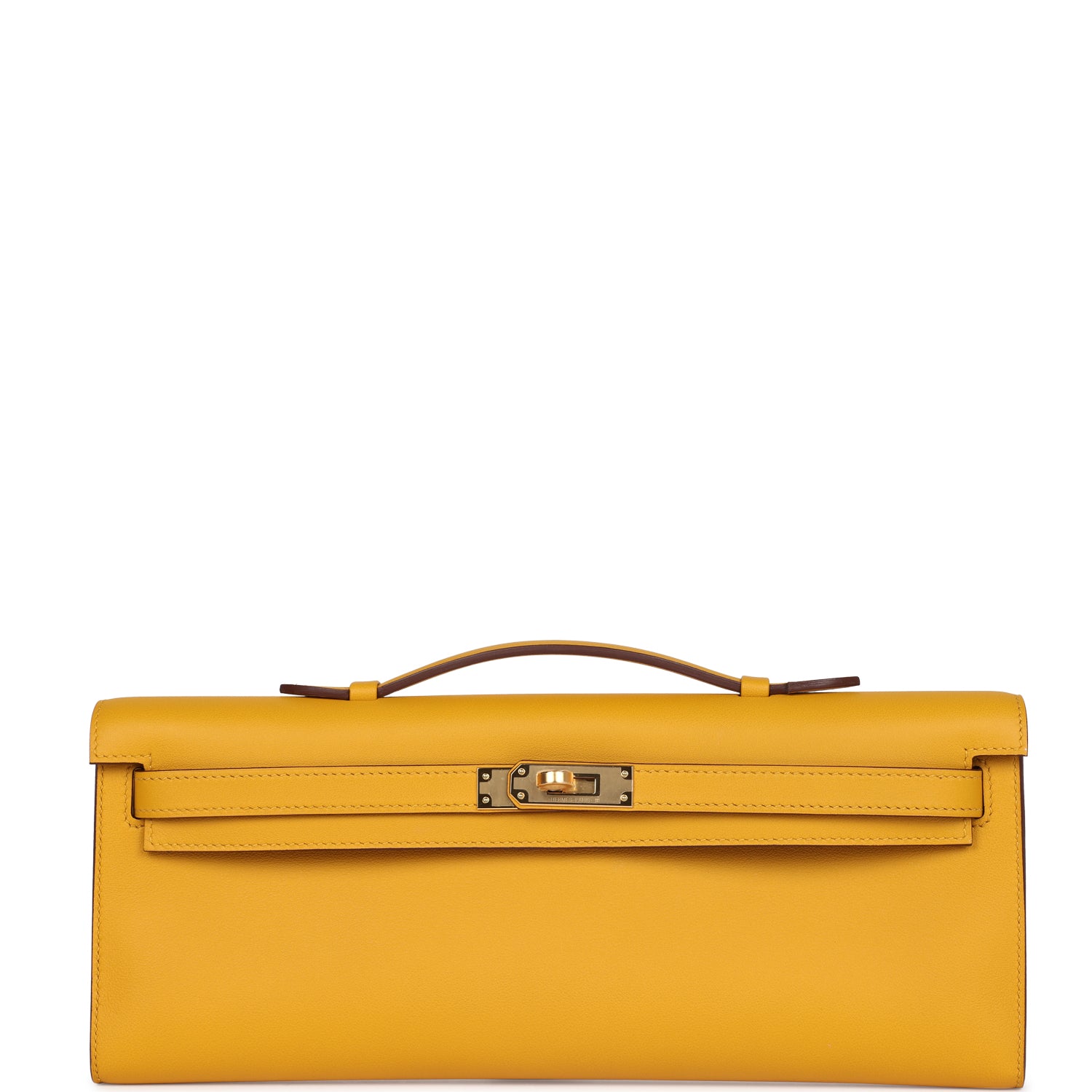 Hermes Kelly Cut Jaune Ambre Swift Gold Hardware - Exclusu