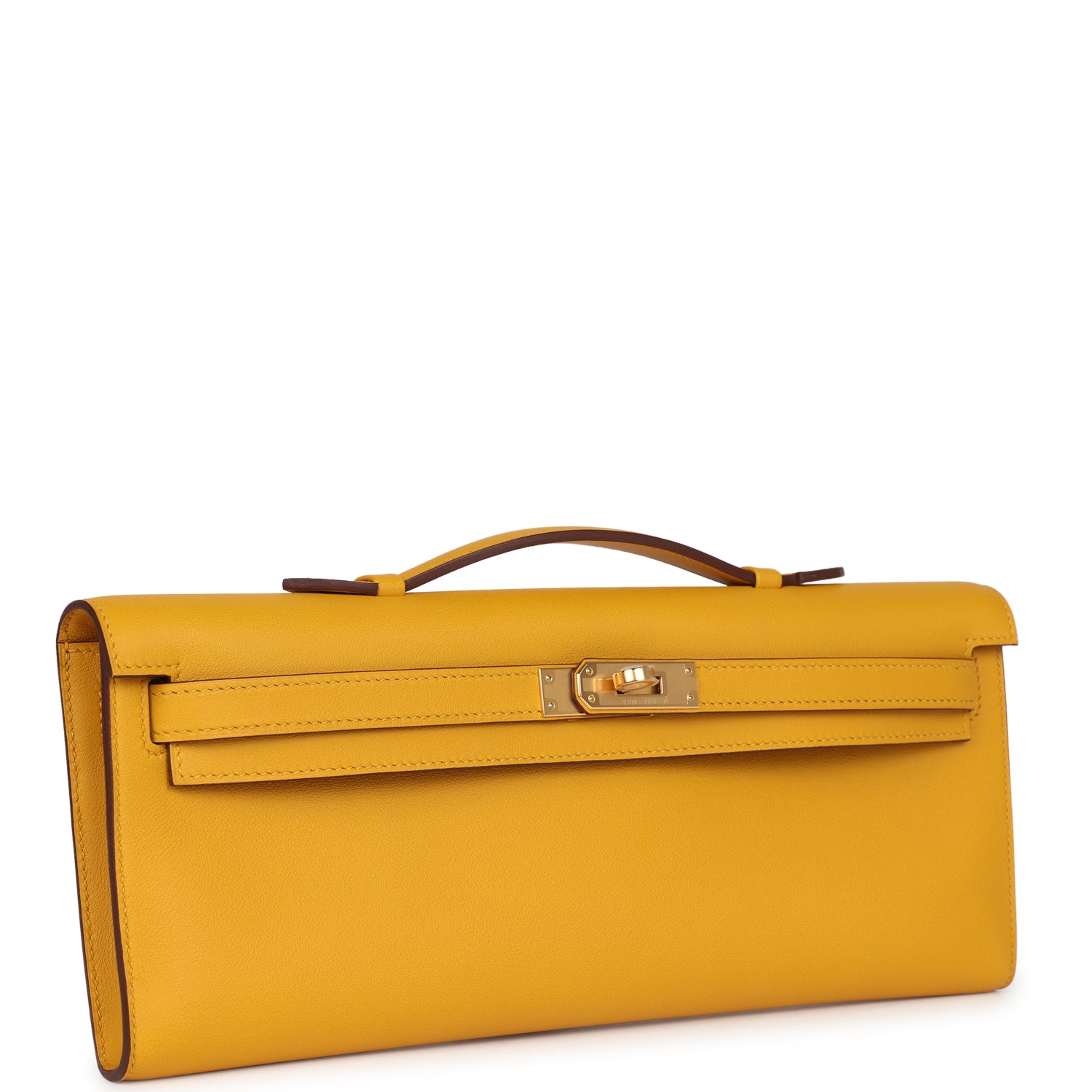 Hermes Kelly Cut Jaune Ambre Swift Gold Hardware - Exclusu