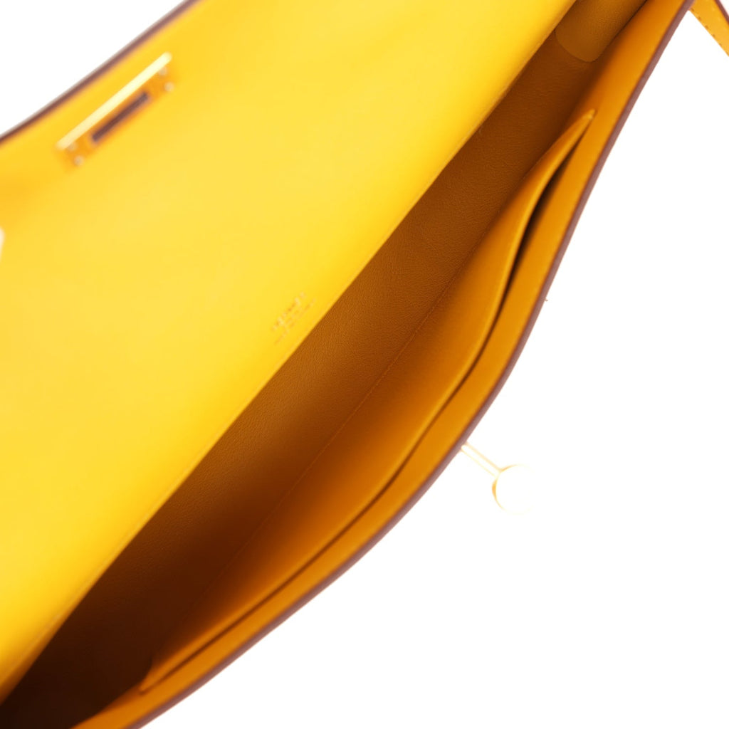 Hermes Kelly Cut Jaune Ambre Swift Gold Hardware - Exclusu