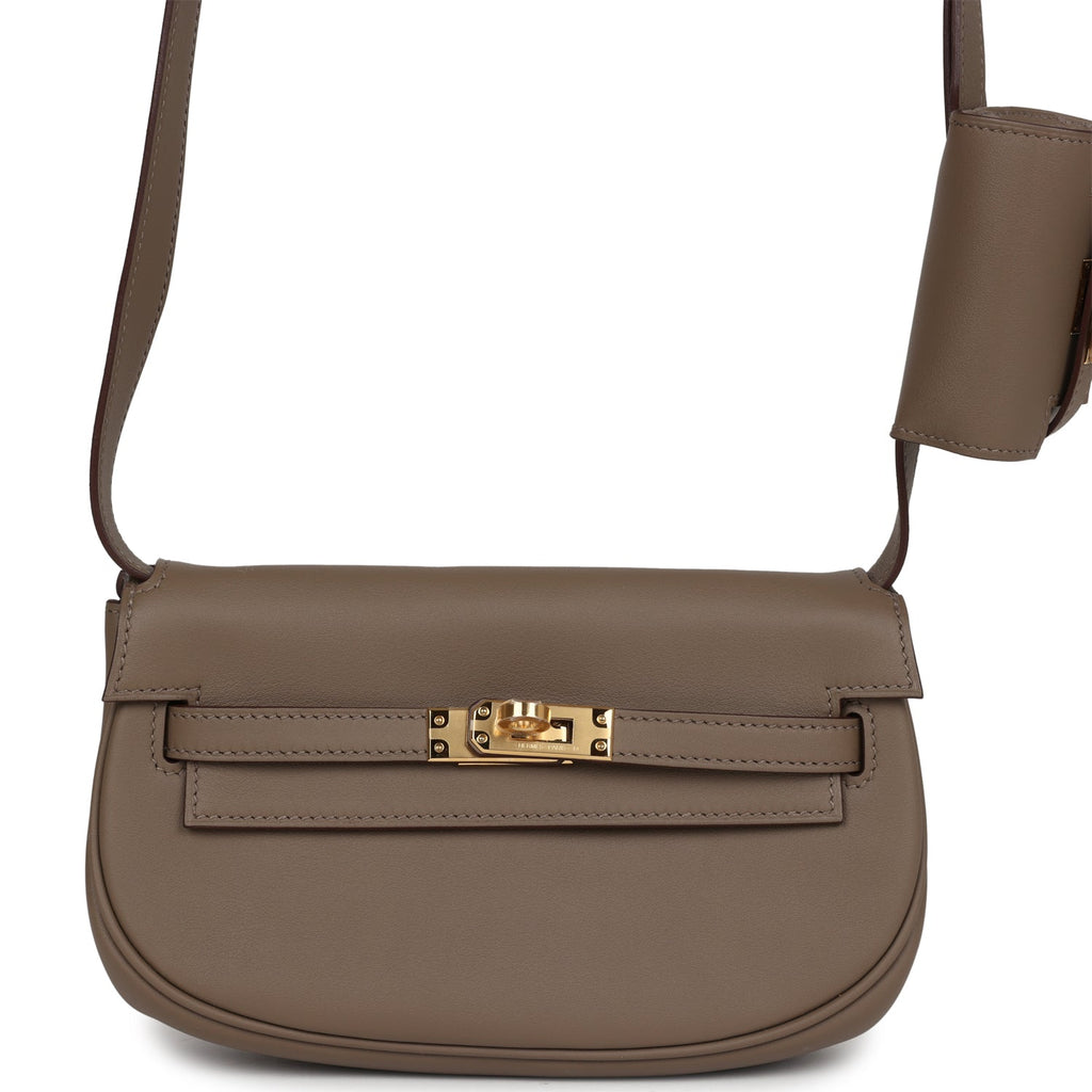 Hermes Kelly Moove Etoupe Swift Gold Hardware - Exclusu