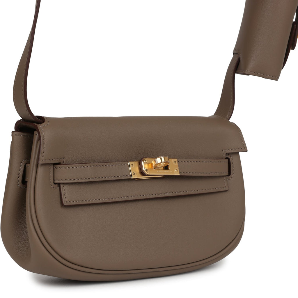 Hermes Kelly Moove Etoupe Swift Gold Hardware - Exclusu