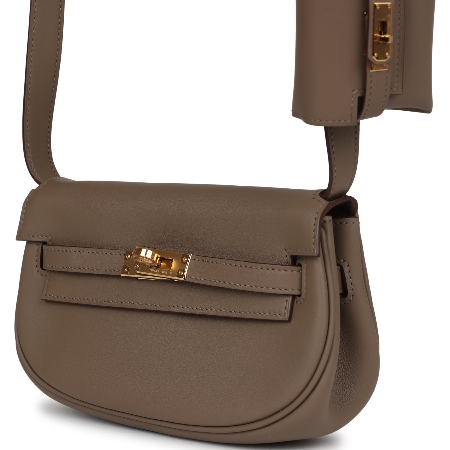 Hermes Kelly Moove Etoupe Swift Gold Hardware - Exclusu