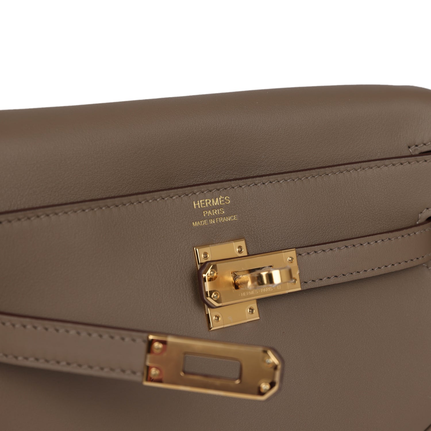 Hermes Kelly Moove Etoupe Swift Gold Hardware - Exclusu