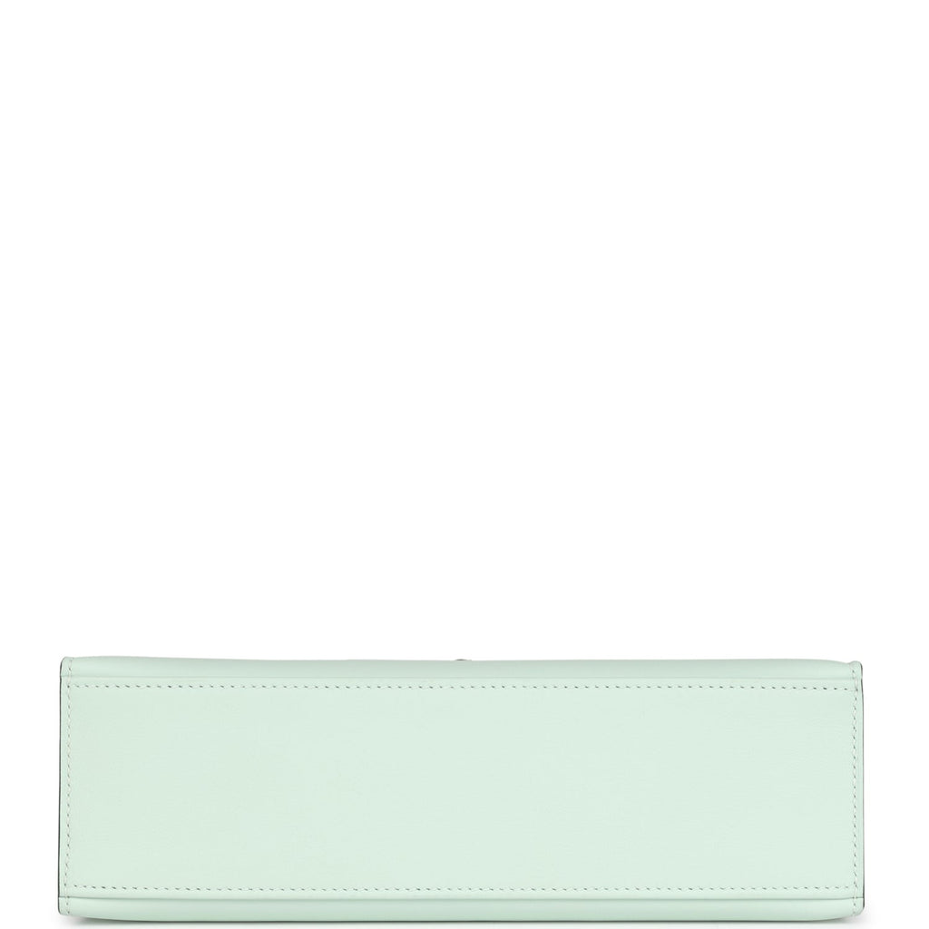 Hermes Kelly Pochette Vert Peppermint Swift Palladium Hardware - Exclusu