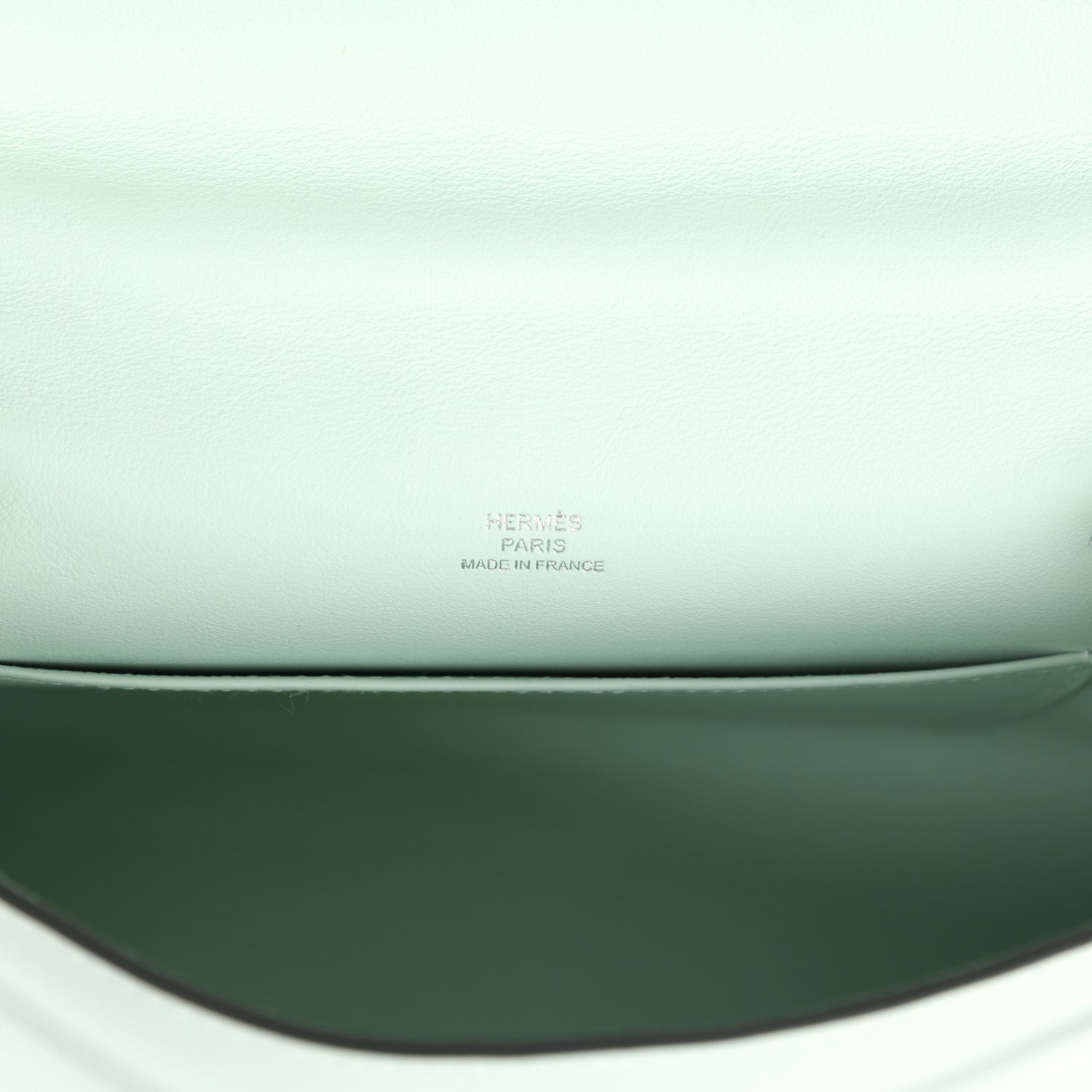 Hermes Kelly Pochette Vert Peppermint Swift Palladium Hardware - Exclusu