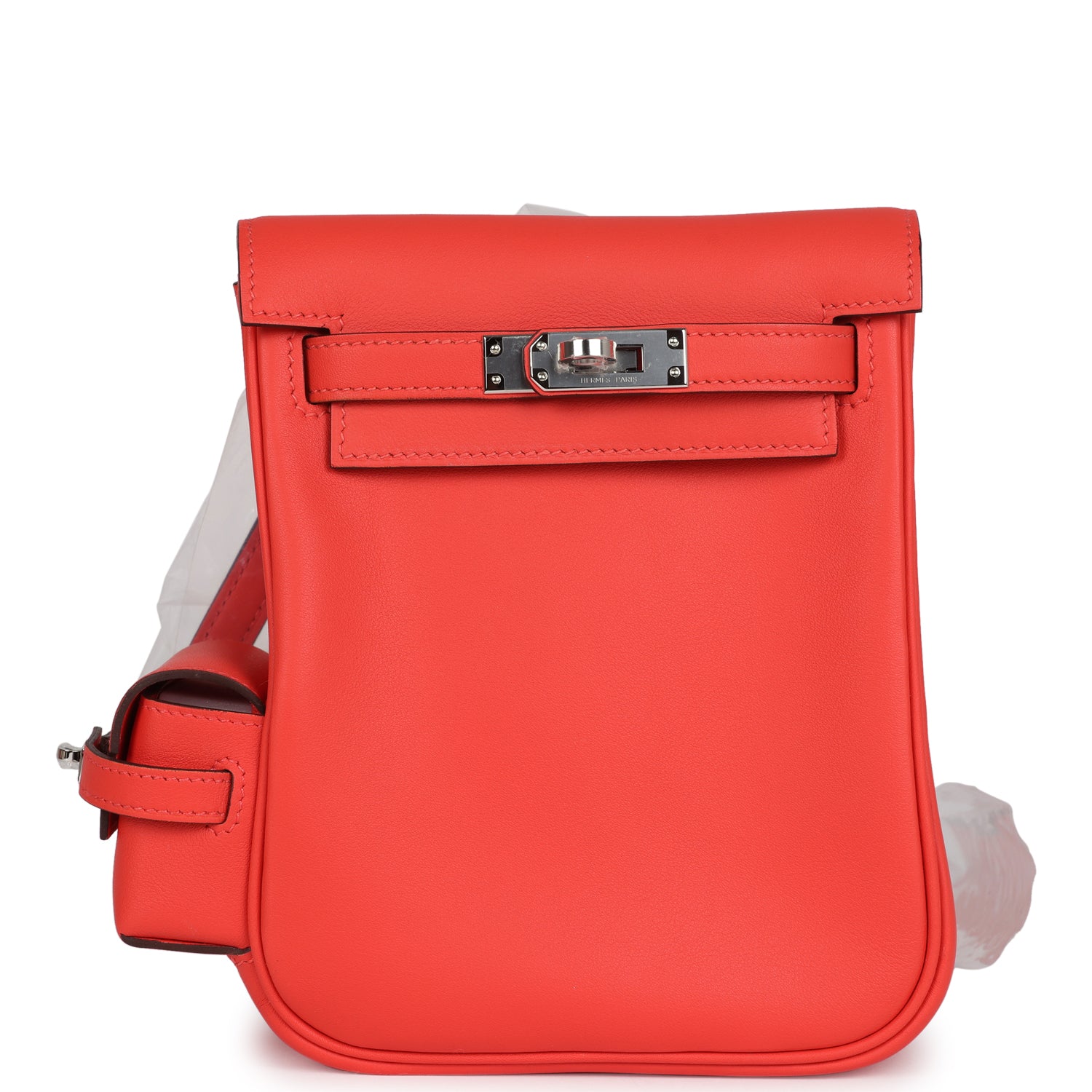 Hermes Mini Kelly Jump Backpack Orange Field Swift Palladium Hardware - Exclusu
