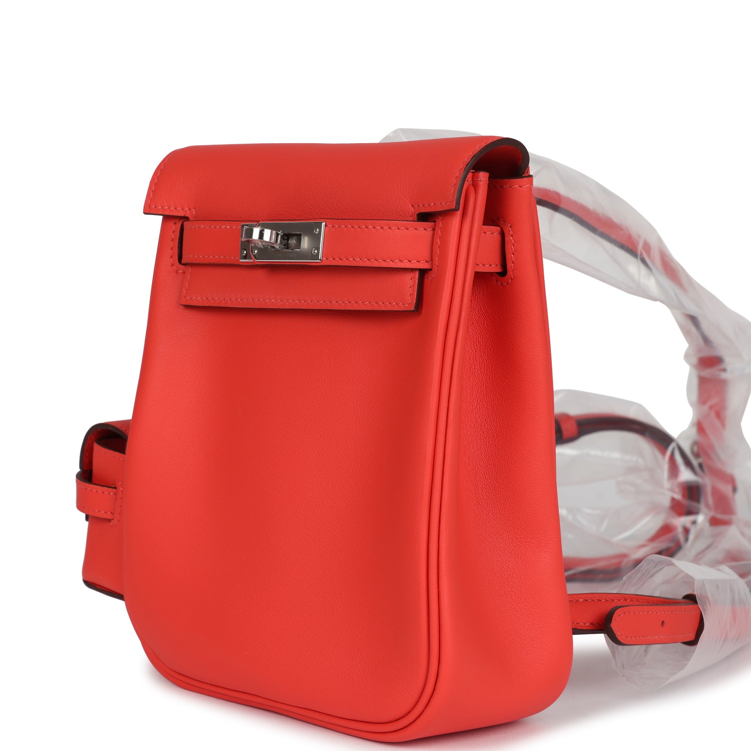 Hermes Mini Kelly Jump Backpack Orange Field Swift Palladium Hardware - Exclusu