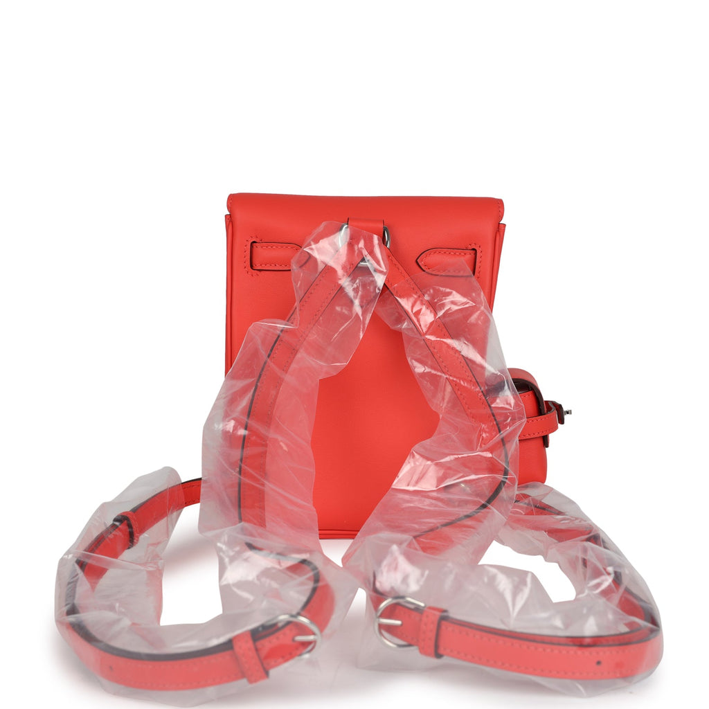 Hermes Mini Kelly Jump Backpack Orange Field Swift Palladium Hardware - Exclusu