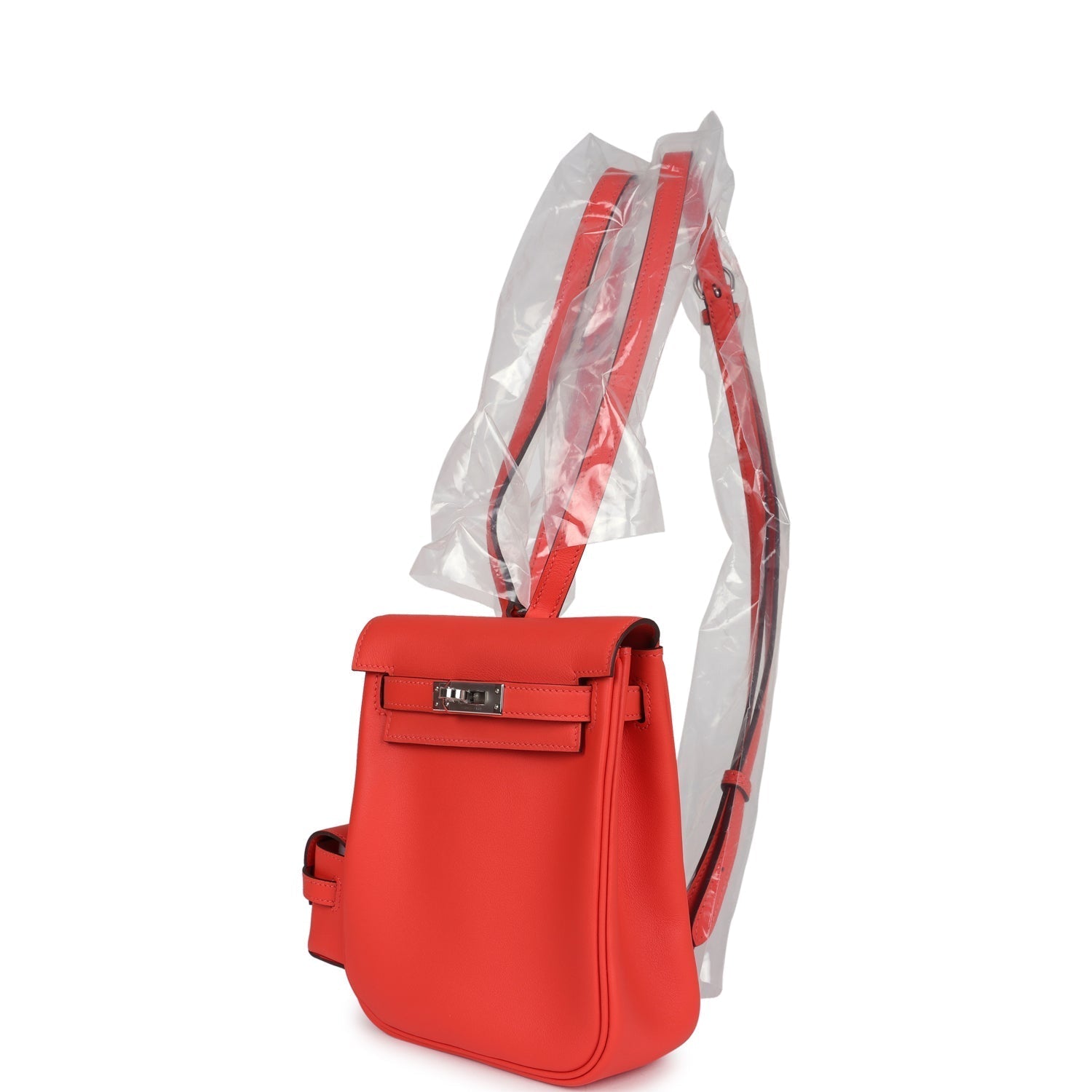 Hermes Mini Kelly Jump Backpack Orange Field Swift Palladium Hardware - Exclusu