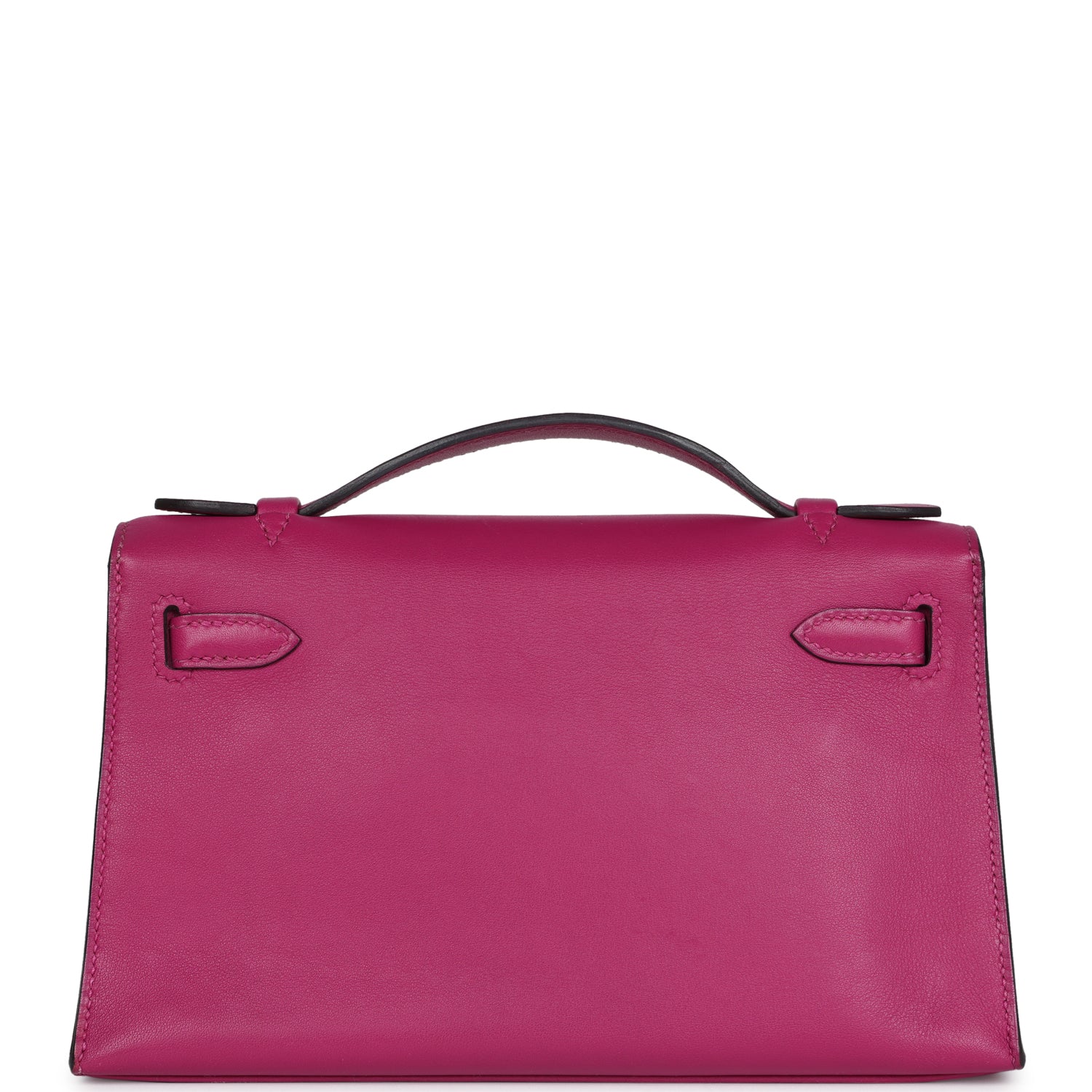 Hermes Kelly Pochette Rose Pourpre Swift Palladium Hardware - Exclusu