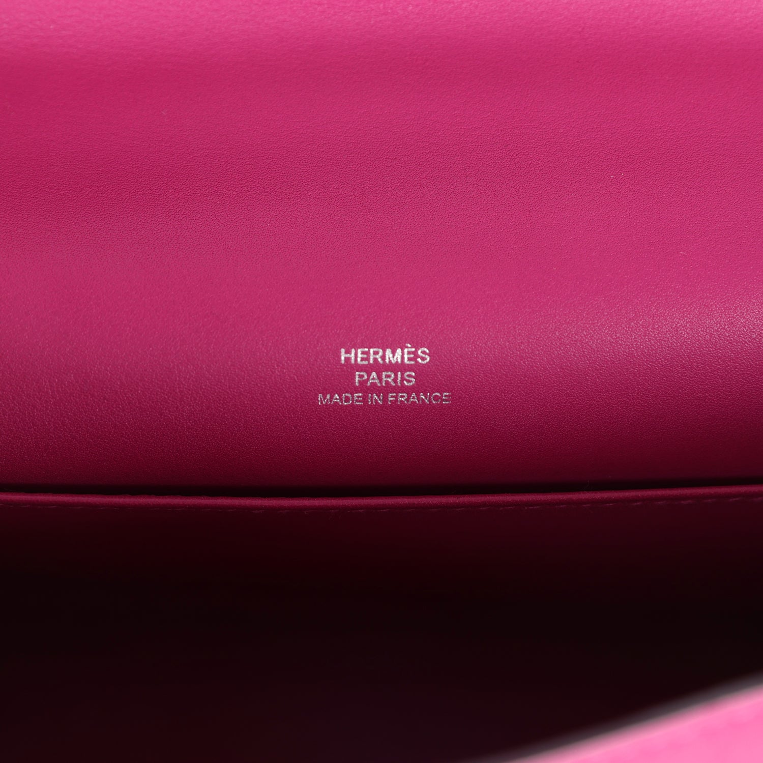 Hermes Kelly Pochette Rose Pourpre Swift Palladium Hardware - Exclusu